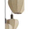 Závesná lampa 5L Ø76x140 cm HUXI potlač dreva hnedá+ľanová prírodná