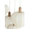 Závesná lampa 5L Ø76x140 cm HUXI potlač dreva prírodná + ľan krémová