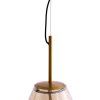Závesná lampa Ø40x50 cm LEONA antický bronz+sklo jantárová