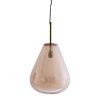 Závesná lampa Ø40x50 cm LEONA antický bronz+sklo jantárová