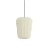 Závesná lampa Ø30x37,5 cm BIBURY drevená potlač tmavohnedá+biela