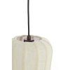 Závesná lampa Ø20x25 cm BIBURY drevená potlač tmavohnedá+biela