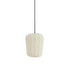 Závesná lampa Ø20x25 cm BIBURY drevená potlač tmavohnedá+biela