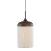 Závesná lampa Ø27,5x52 cm DANIA drevená potlač d hnedá+lano krémová