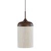 Závesná lampa Ø27,5x52 cm DANIA drevená potlač d hnedá+lano krémová