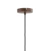 Závesná lampa Ø22x41,5 cm DANIA drevená potlač d hnedá+lano krémová