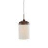 Závesná lampa Ø22x41,5 cm DANIA drevená potlač d hnedá+lano krémová