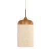 Závesná lampa Ø22x41,5 cm DANIA potlač dreva prírodná + lano krémová