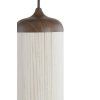 Závesná lampa Ø16x31 cm DANIA drevená potlač d hnedá+lano krémová