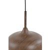 Závesná lampa Ø16x31 cm DANIA drevená potlač d hnedá+lano krémová