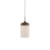 Závesná lampa Ø16x31 cm DANIA drevená potlač d hnedá+lano krémová