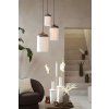 Závesná lampa Ø16x31 cm DANIA drevená potlač d hnedá+lano krémová