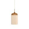 Závesná lampa Ø16x31 cm DANIA potlač dreva prírodná + lano krémová