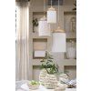 Závesná lampa Ø16x31 cm DANIA potlač dreva prírodná + lano krémová