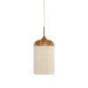 Závesná lampa Ø16x31 cm DANIA potlač dreva prírodná + lano krémová