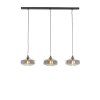 Závesná lampa 3L 120x30x21 cm SOLNA antický bronz + dymové sklo