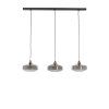 Závesná lampa 3L 120x30x21 cm SOLNA antický bronz + dymové sklo