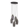 Závesná lampa 5L Ø45x36 cm LUKARO antický bronz + dymové sklo