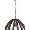 Závesná lampa Ø50x54 cm BARSIA drevo tmavohnedá