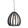 Závesná lampa Ø50x54 cm BARSIA drevo tmavohnedá