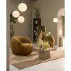 Závesná lampa Ø25 cm MEDINA antický bronz + matné biele sklo