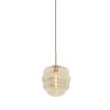 Závesná lampa Ø30x37 cm MISTY sklo jantárová+zlatá