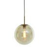 Závesná lampa Ø40 cm MEDINA antický bronz+sklo jantár