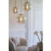 Závesná lampa Ø40 cm MEDINA antický bronz+sklo jantár