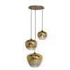 Závesná lampa 3L Ø40x160 cm MAYSON sklo zlatá-číra+zlatá