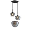 Závesná lampa 3L Ø40x160 cm MAYSON dymové sklo + matná čierna
