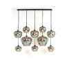 Závesná lampa 10L 120x60x110 cm MAYSON dymové sklo + matná čierna