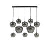 Závesná lampa 10L 120x60x110 cm MAYSON dymové sklo + matná čierna