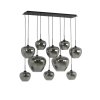 Závesná lampa 10L 120x60x110 cm MAYSON dymové sklo + matná čierna
