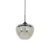 Závesná lampa Ø30x25 cm MAYSON dymové sklo+matná čierna