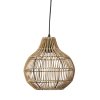 Závesná lampa Ø30x31,5 cm PACINO ratan tmavohnedá