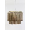 Závesná lampa Ø60x43 cm GULARO drevo hnedá+bronzová