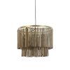 Závesná lampa Ø60x43 cm GULARO drevo hnedá+bronzová