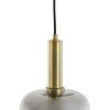 Závesná lampa Ø16x26 cm LEKAR antický bronz + dymové sklo