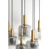 Závesná lampa 9L Ø83,5x79,5 cm LEKAR antiq bronz+smokd sklo