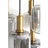 Závesná lampa 9L Ø83,5x79,5 cm LEKAR antiq bronz+smokd sklo