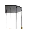 Závesná lampa 9L Ø83,5x79,5 cm LEKAR antiq bronz+smokd sklo