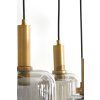 Závesná lampa 9L Ø83,5x79,5 cm LEKAR antiq bronz+smokd sklo