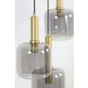 Závesná lampa 5L Ø66x80 cm LEKAR antický bronz + dymové sklo