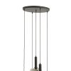 Závesná lampa 5L Ø65x32 cm LEKAR čierna + dymové sklo