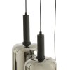 Závesná lampa 5L Ø65x32 cm LEKAR čierna + dymové sklo