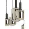 Závesná lampa 5L Ø65x32 cm LEKAR čierna + dymové sklo