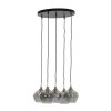 Závesná lampa 5L Ø61x66 cm RAKEL antický bronz + dymová