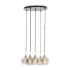 Závesná lampa 5L Ø61x66 cm RAKEL antický bronz + dymová