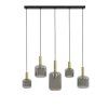 Závesná lampa 5L 110x22x32 cm LEKAR mravenec bronz + dymové sklo