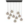 Závesná lampa 10L 124x35x60 cm RAKEL antický bronz + dymová